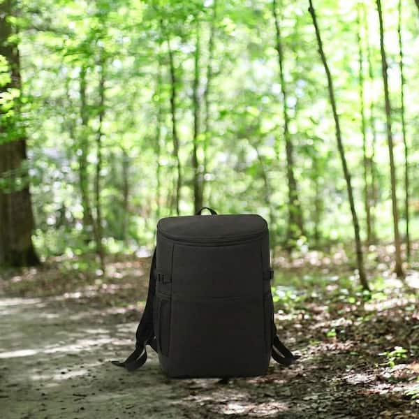 Black Insulated Leakproof Reusable Lunch Bag Cooler Backpack Waterproof for Picnic Beach Work Trip 1 Piece
