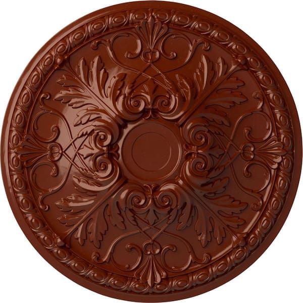 Ekena Millwork 32-3/8 in. x 3-1/2 in. Tristan Urethane Ceiling Medallion (Fits Canopies up to 6-1/4 in.), Firebrick