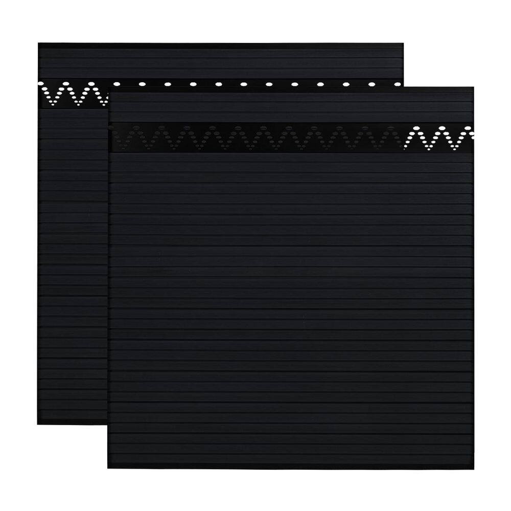 Euro Style 5.9 ft. H x 5.9 ft. W Black Composite Fence Panels Carved Arched Hollow Privacy Panel without Post (2 Sets) price history on PriceWatchPro