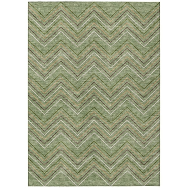 Chantille Machine Washable Indoor/Outdoor Abstract ACN2391 Green 3 ft. x 5 ft. Area Rug