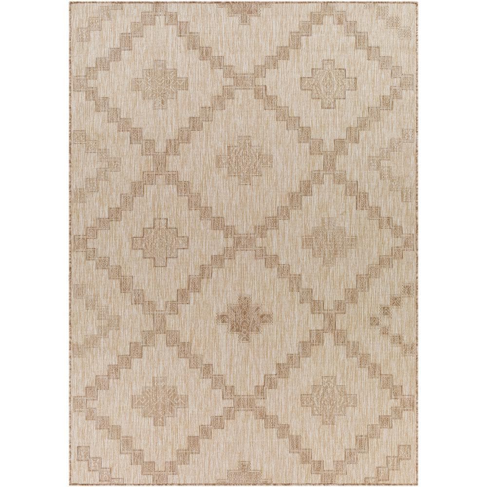 Livabliss Bunbury Brown 7 ft. x 9 ft. Indoor/Outdoor Area Rug