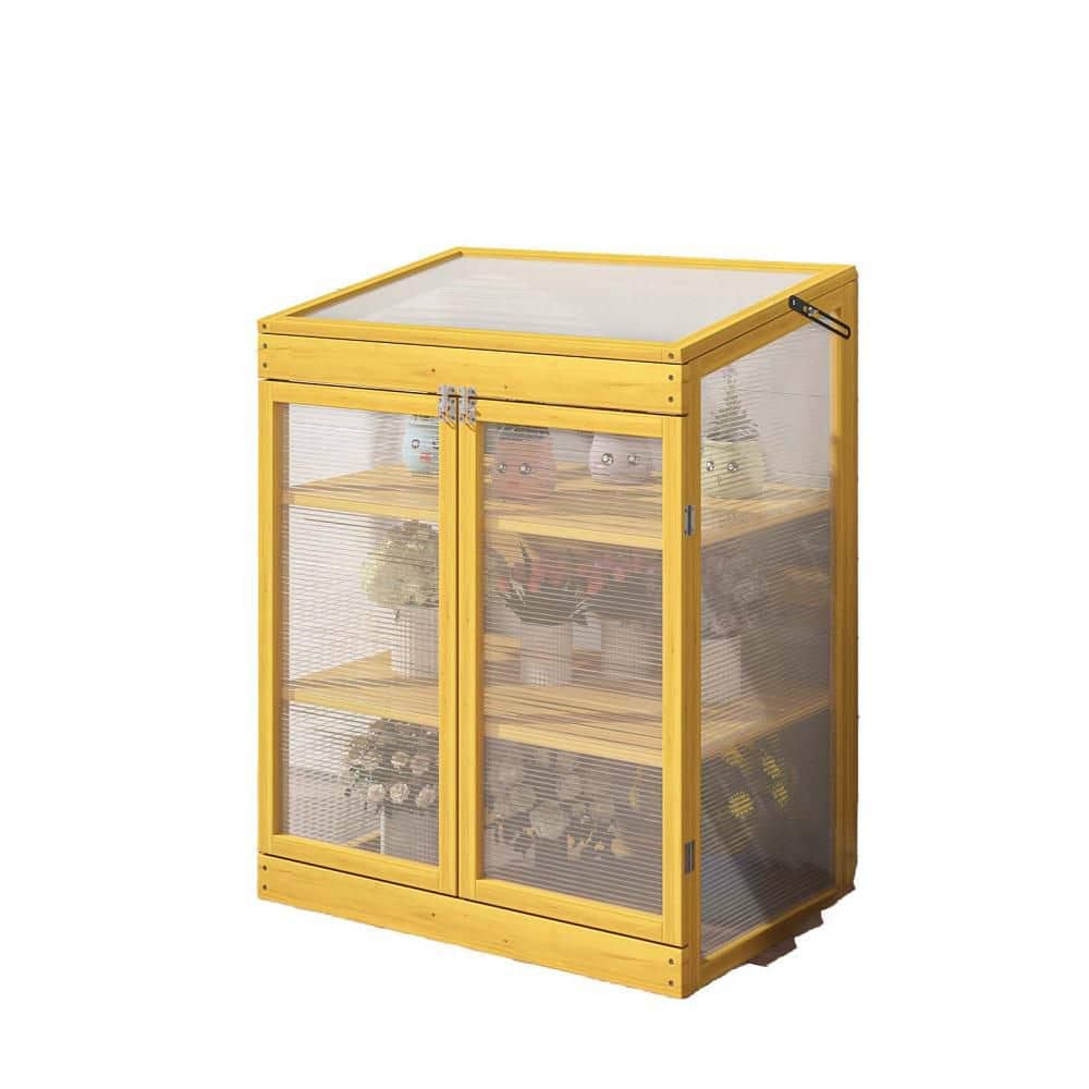 30 in. W x 20 in. D x 38 in. H Wooden Brown FrameGreenhouse, Polycarbonate 