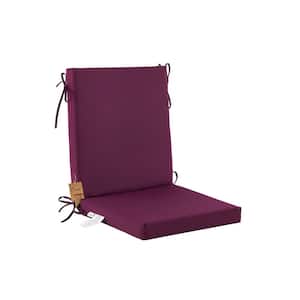 Outdoor Patio Dining High Back Chair Cushions with Removable Cover, Chair Seat Cushion, 42" L x 21" W x 3" H, Plum