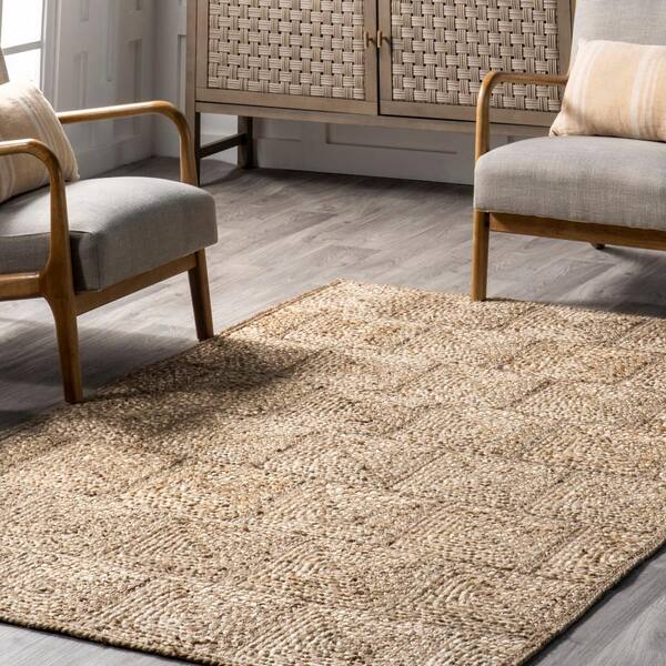 nuLOOM 8 x 8 Jute Natural Square Indoor Area Rug in the Rugs department at