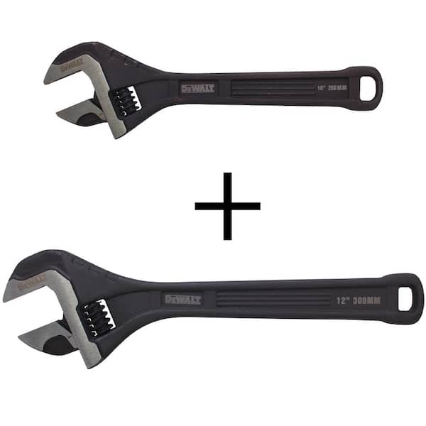 DEWALT 10 in. Steel Adjustable Wrench and 12 in. Steel Adjustable Wrench
