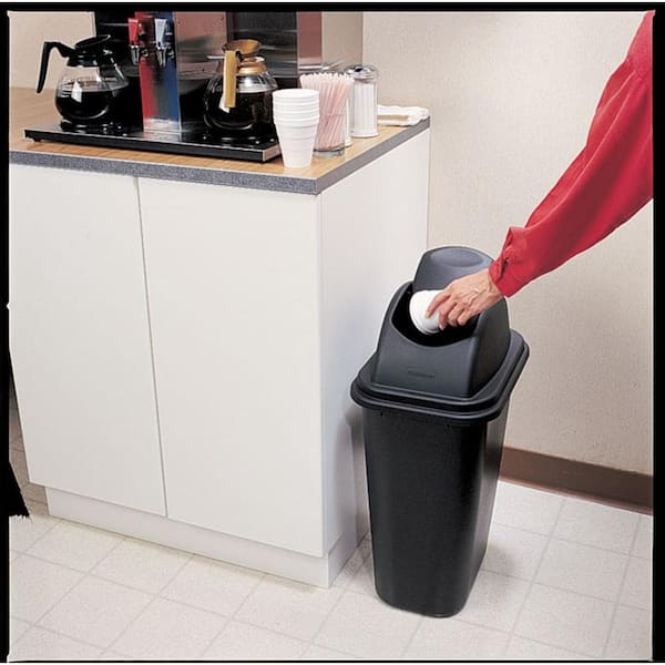 Rubbermaid Black 9-Gallon Under-Counter Wastebasket