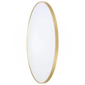 18 in. W x 18 in. H Round Metal Framed Gold Mirror, Elegant and Durable for Wall, Bathroom, Bedroom, Vanity and Hallway