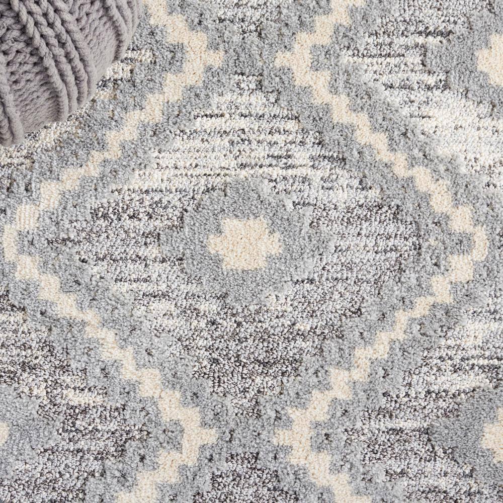 Gray Geometric Tufted Washable Shag Rug 5'1" x 7'6"