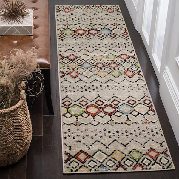 Amsterdam Light Gray/Multi 2 ft. x 6 ft. Geometric Runner Rug