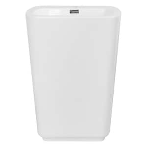23.6 in. Solid Surface Resin Pedestal Sink Basin in White