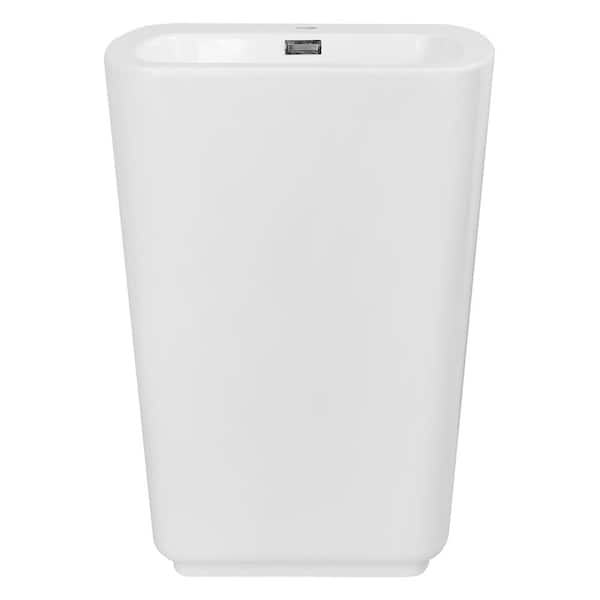 Streamline 23.6 in. Solid Surface Resin Pedestal Sink Basin in White