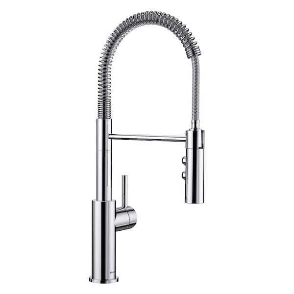 Catris Chrome 19.13 in. H Pull Down Sprayer Kitchen Faucet with 360 Degree Spout Swivel