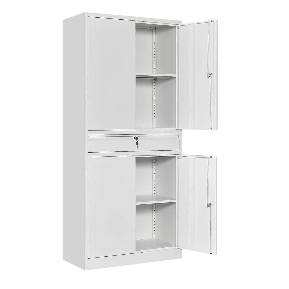 LISSIMO 31.50 in. W x 70.87 in. H x 15.75 in. D White Freestanding ...