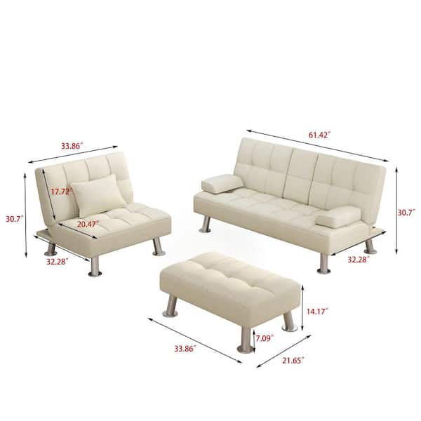 Hodedah Sofa Bed With Cup Holders | Baci Living Room