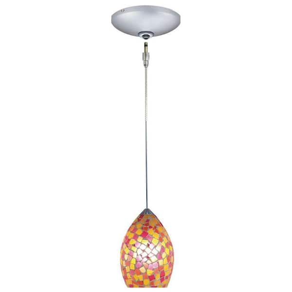 JESCO Lighting Low Voltage Quick Adapt 4-5/8 in. x 104-3/4 in. Pink/Yellow Pendant and Canopy Kit