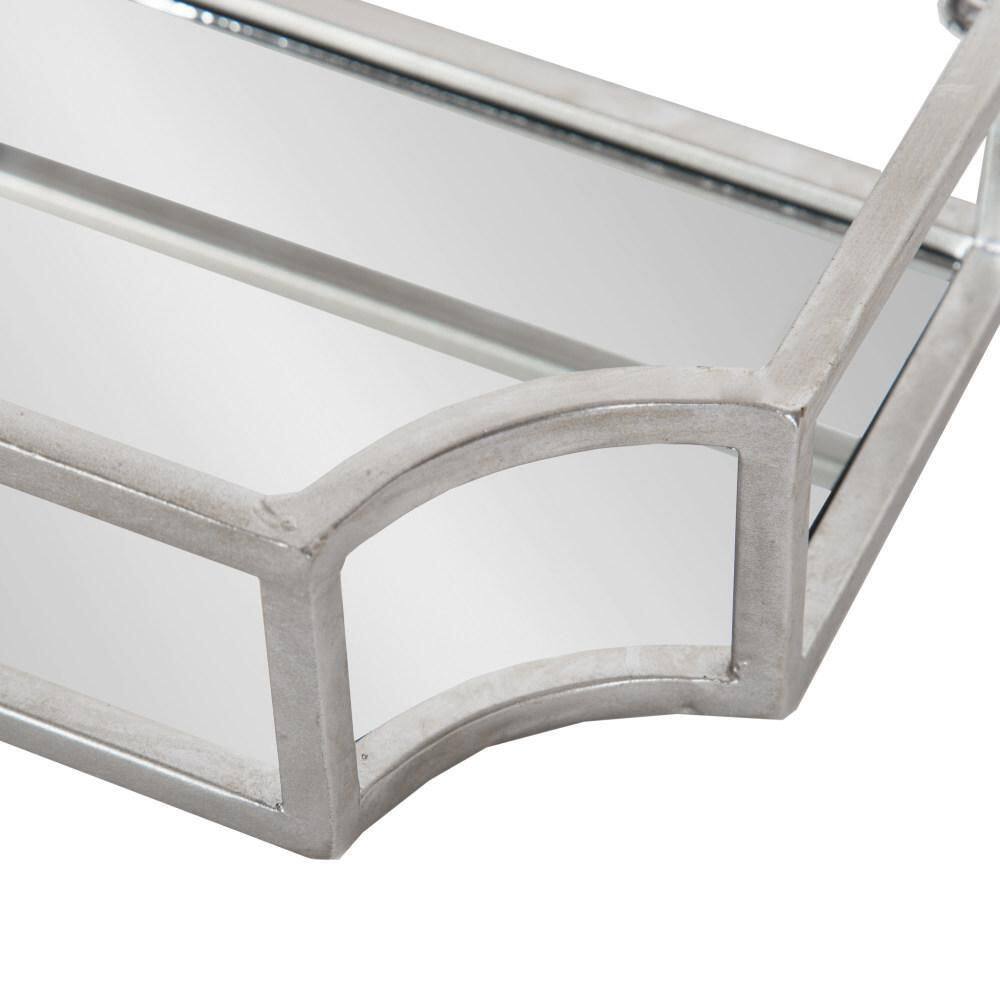 Ciel Glam Geometric Silver Wall Sconce Shelf Set