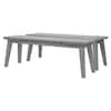 Karl home 45 in. Gray Solid Wood Backless Outdoor Ottoman Bench (Set of 2) K1G56001545