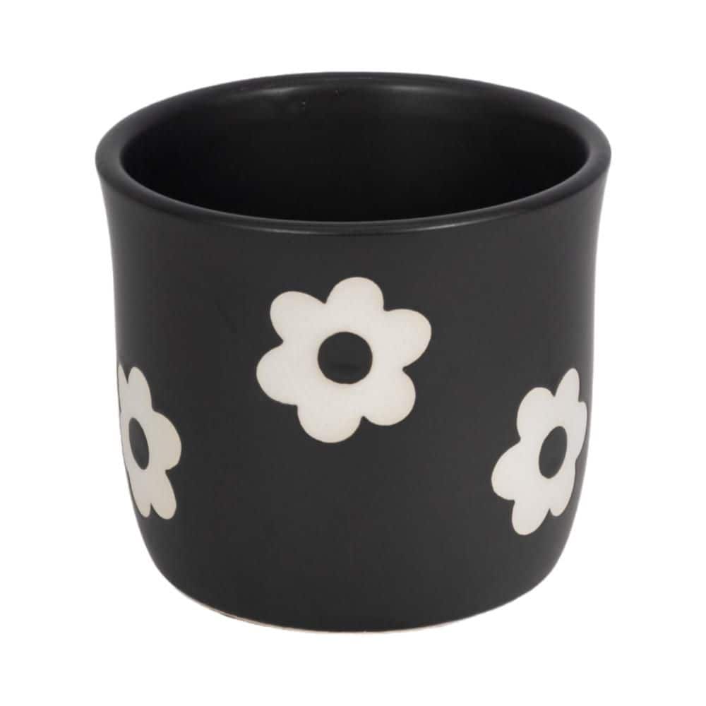 Black/White Round Ceramic Flower Power Planter (5.5 in. W x 5.75 in. H) price history on PriceWatchPro