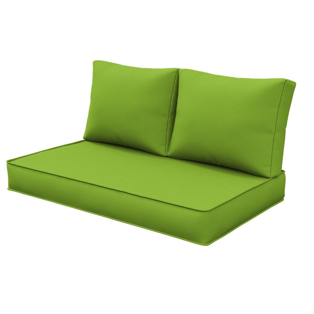 46 in. x 26 in. Outdoor Patio Replacement Loveseat Cushion Set with Backrest Grass Green price history on PriceWatchPro