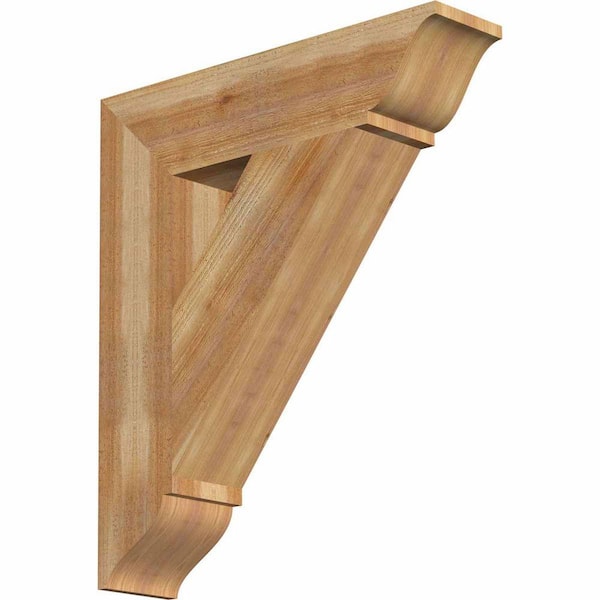 Ekena Millwork 6 in. x 30 in. x 26 in. Western Red Cedar Traditional Rough Sawn Bracket