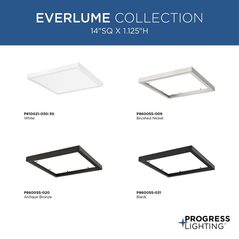 Everlume 14" White Polycarbonate LED Flush Mount with Edgelit Technology