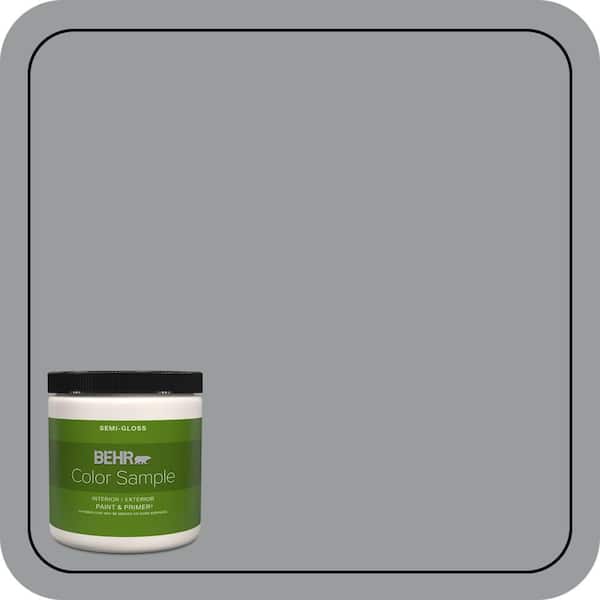 BEHR PREMIUM PLUS 8 oz. #N500-4 Pencil Sketch Semi-Gloss Interior/Exterior Paint & Primer Color Sample