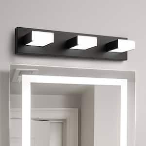 Jerico 22 in. 3-Light Integrated Black Bathroom LED Vanity Light