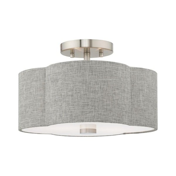 AVIANCE LIGHTING Birchmeadow 2-Light Brushed Nickel Semi Flush Mount