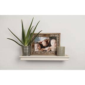 24" Classic White Solid Composite Floating Wall Shelf