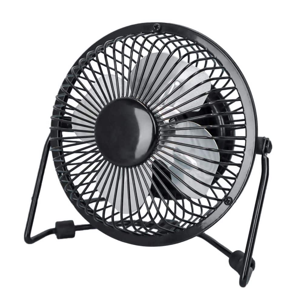 4 in. Small USB Desk Fan, Mini Quiet Fan with Metal Construction and Adjustable Tilt Angle for Office, Black price history on PriceWatchPro