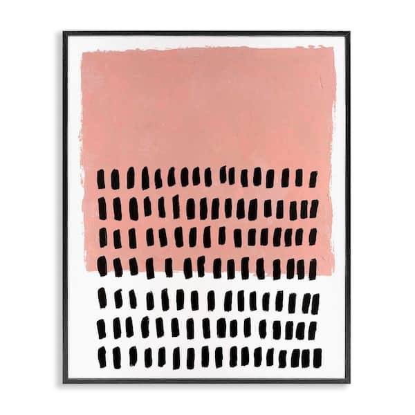 Stupell Industries Pink Dotted Pattern by Michael Willett Black Framed Abstract Giclee Art Print 14 in. x 11 in.