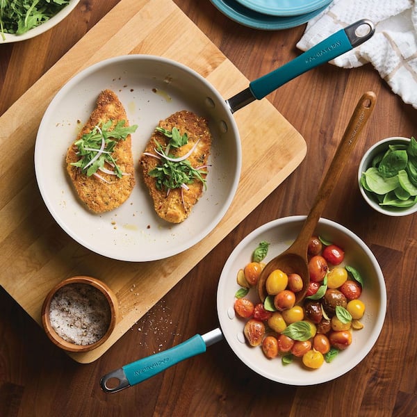 Cucina Ceramic 2-Piece Aluminum Nonstick Skillet Set in Marine Blue