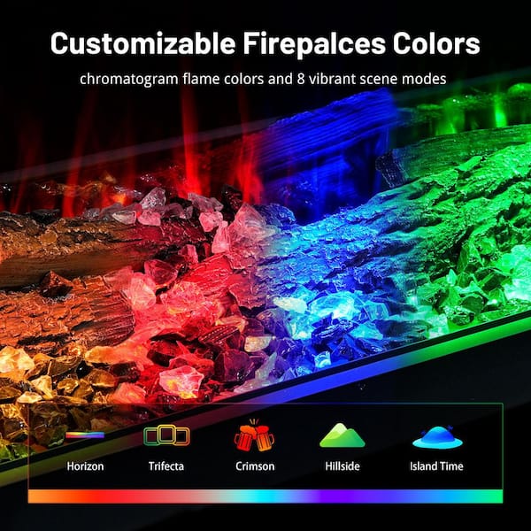 Mondawe 3-Sided Electric Fireplace, 3000W 60 in. Smart WiFi