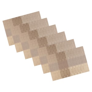 EveryTable 18 in. x 12 in. Bamboo Champagne PVC Placemat (Set of 6)