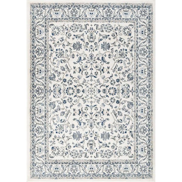 Madison Floral Cream 8 ft. x 10 ft. Indoor Area Rug
