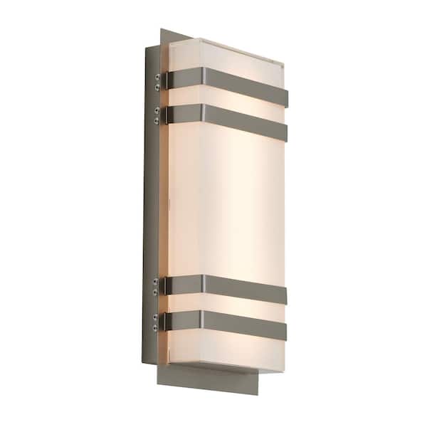 Glow Box 3 11.8 in. Stainless Steel Integrated LED Outdoor Wall Light