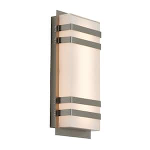 Glow Box 3 11.8 in. Stainless Steel Integrated LED Outdoor Wall Light