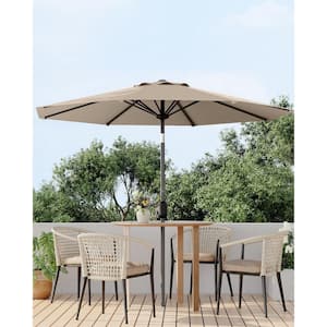 Garvee 9 ft. Metal Pole Round Market Tilt Patio Umbrella with UV-Resistant Fabric (Tan)