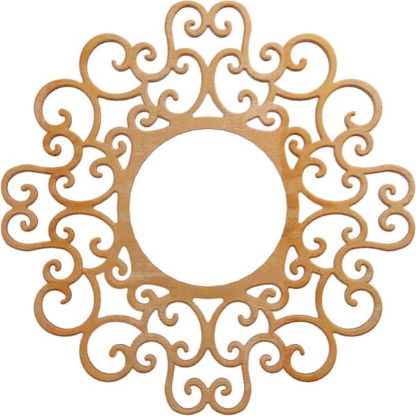 Ekena Millwork 16 in. x 16 in. x 1/4 in. Reims Wood Fretwork Pierced Ceiling Medallion, Alder
