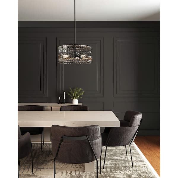 DSI LIGHTING Elara 3-Light Matte Black and Brushed Nickel Pendant