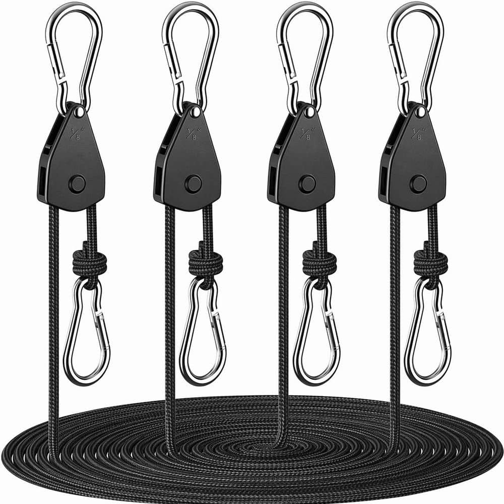 4-Pack 8 ft Polypropylene Ratchet Rope Tie Downs Adjustable Pulley Hangers with Quick Lock Release 75 lbs price history on PriceWatchPro