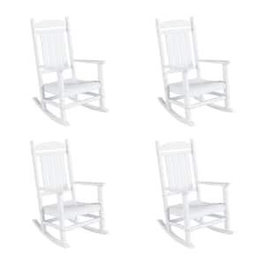 Kenly White Classic Plastic Outdoor Rocking Chair (Set of 4)