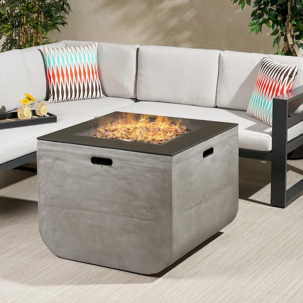 Square Concrete Propane Fire Pit, How To Start An Outdoor Gas Fire Pit