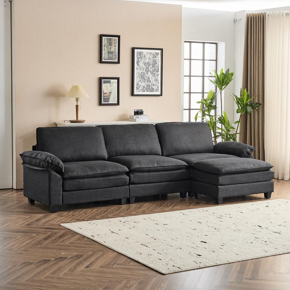 Double-Layer Cushions Collection 120 in. Wide Pillow Top Arm Polyester L-S