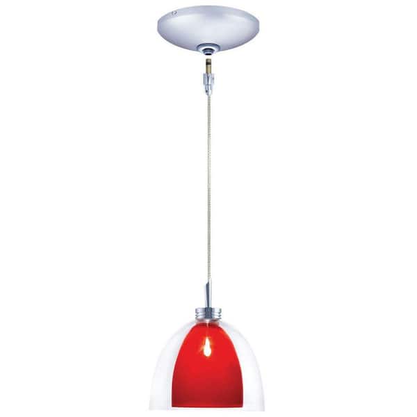 Unbranded Low Voltage Quick Adapt 5-1/8 in. x 101-3/4 in. Red Pendant and Chrome Canopy Kit