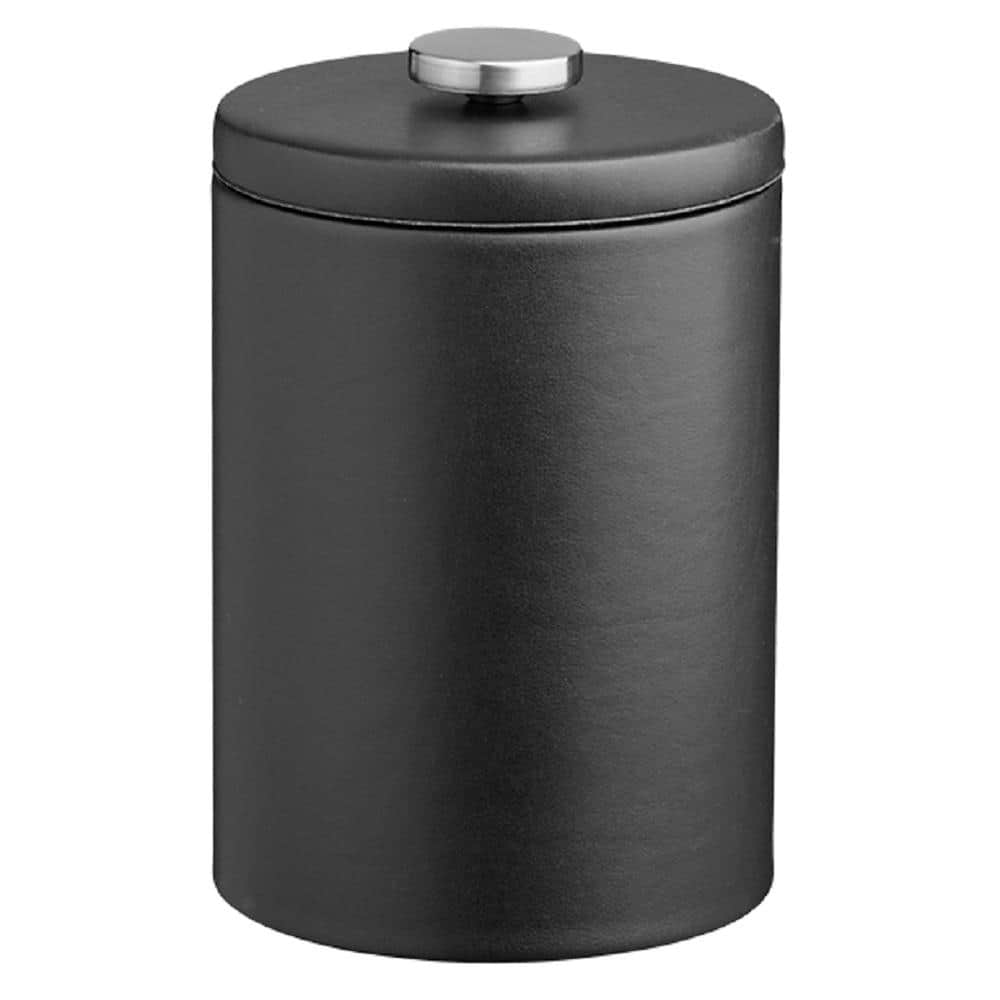 Kraftware Contempo 2 Qt. Black Tall Ice Bucket with Domed Leatherette Lid 51840 The Home Depot