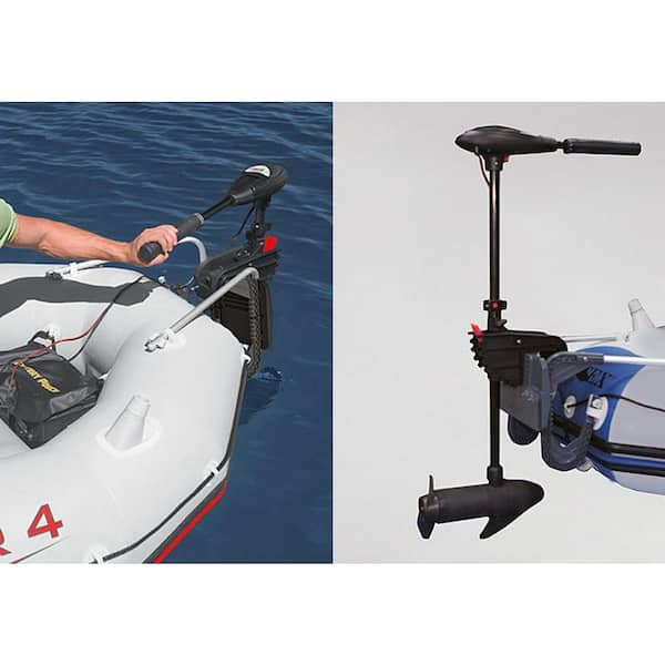 Excursion 5 Inflatable Fishing Boat Set with Transom Mount Trolling Motor