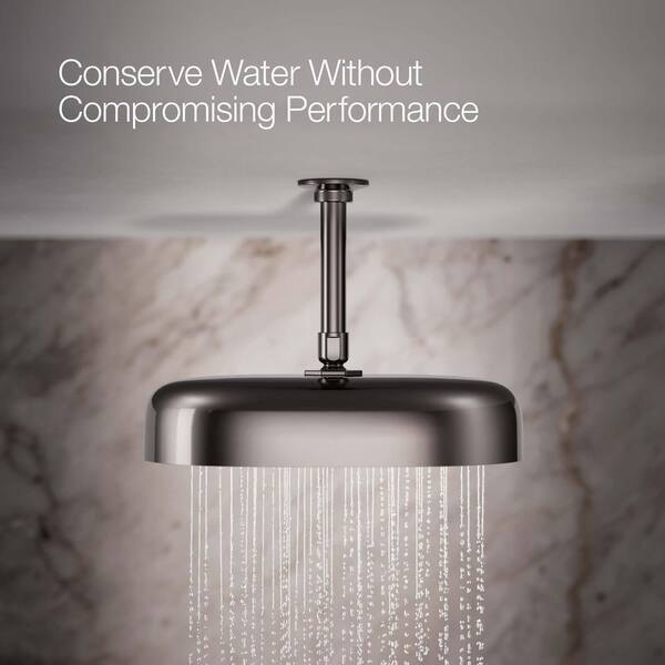 KOHLER Statement Oblong 1-Spray Patterns 1.75 GPM 12 in. Ceiling Mount Rainhead Fixed Shower Head in Vibrant Titanium