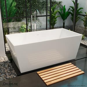 Allure 59 in. x 29 in. Freestanding Acrylic Soaking Bathtub with Center Drain in Polished Brass