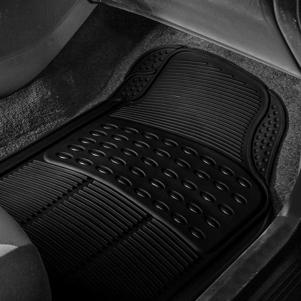 SCA All Season rubber Car Floor Mats - Black Set of 4